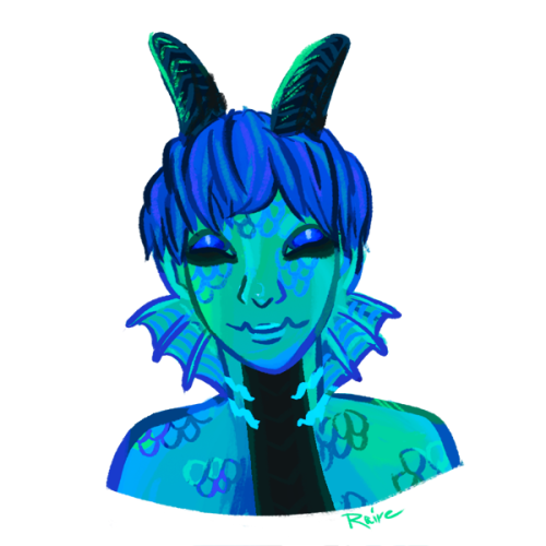 I did some humanified/gijinka versions of dragons from that virtual pet website Flight Rising. They&