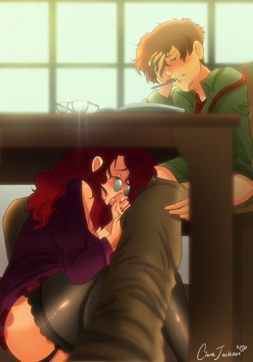 marshmallowmaximus:  My teacher OCs Hector & Marilyn, having a grand time after school hours.