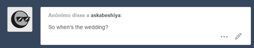 askabeshiya: Abeno-san is definetly a carnivore….Q:So when’s the wedding?H: Right now.A