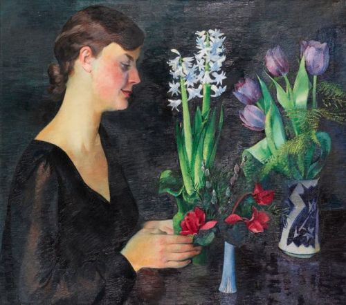 huariqueje: Flower viewing   -    Conrad Felixmüller , 1930  German, 1