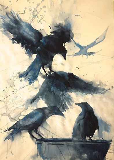 buzzbuzzstuff:  Totem by Sarah Yeoman Watercolor 
