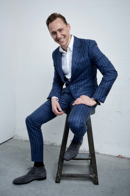 lolawashere: Tom Hiddleston and Susanne Bier at the Tribeca Film Festival Getty Images Studio on Apr