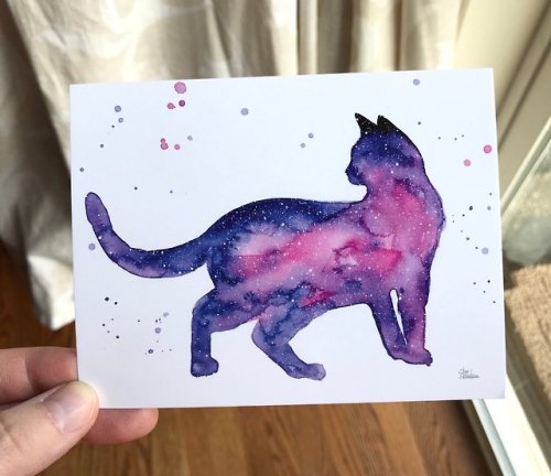 New Postcard Sets, now available in my Etsy store.Galaxy Cats | Galaxy Forest Animals 