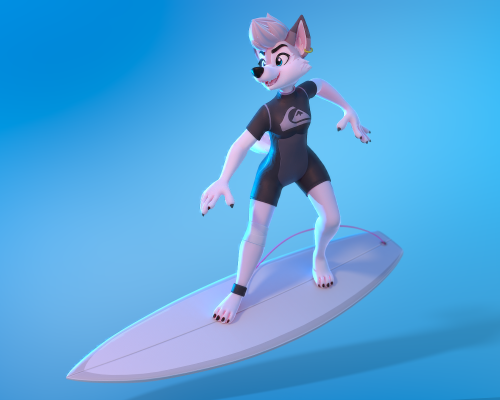 Surfs up! Alternate outfit for Hooskydawg’s character Megan