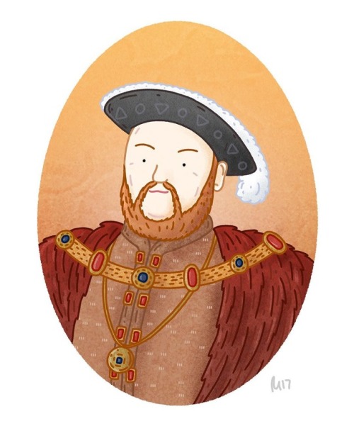 My Mum is fascinated with Henry VIII so for Christmas I drew her this portrait. #illustration #art #