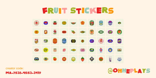 ohheplays:Fruit Stickers have always been a source of design inspiration for me, so I made FIFTY (50
