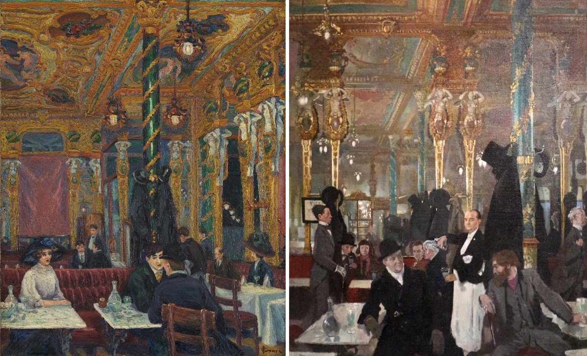 The Café Royal, 1911/1912 by Charles Ginner (English, 1878–1952) and William Orpen (Irish, 1878–1931)