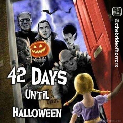 Repost from @xthebrideofhorrorx, Enjoy your Saturday monster its 42 days left for Halloween and can&