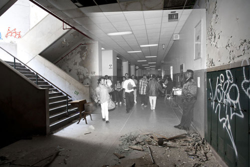 taktophoto:  Then and Now Photos of Abandoned Detroit School 