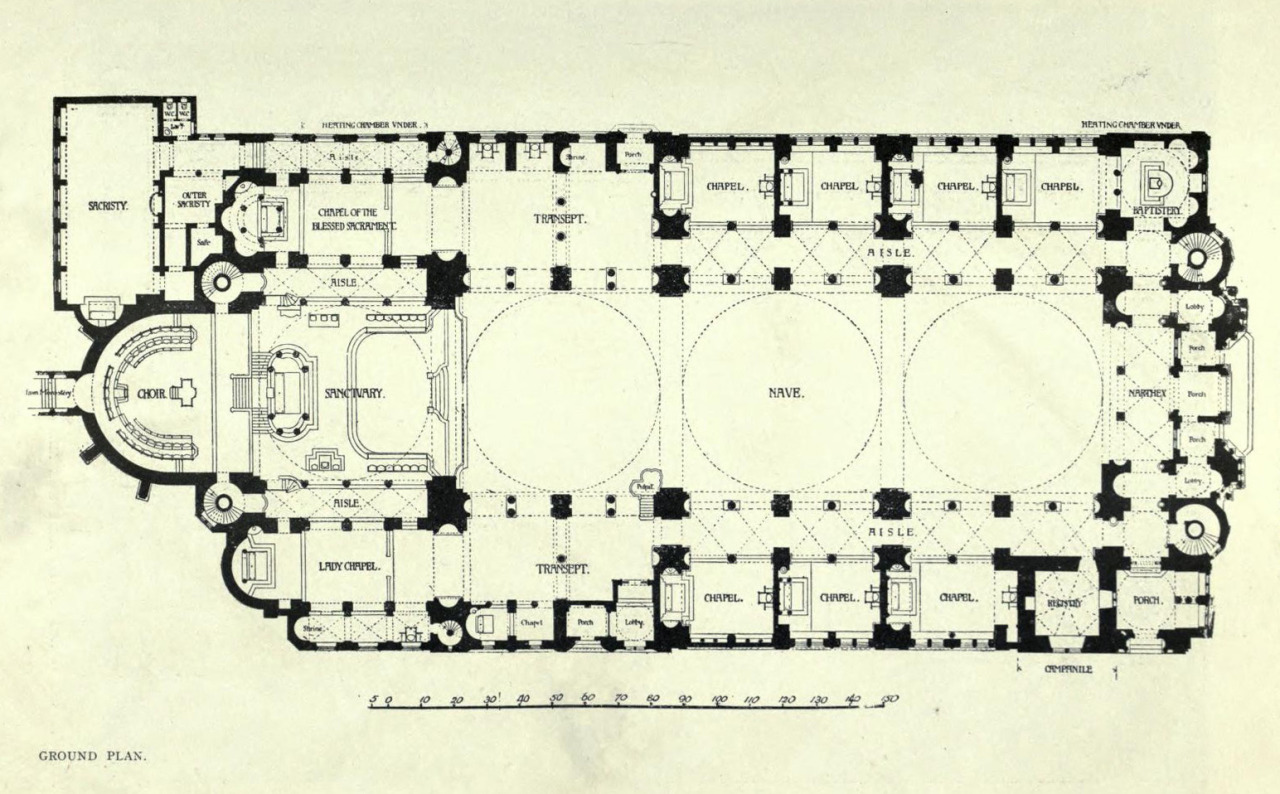 The plan of Westminster Cathedral, London