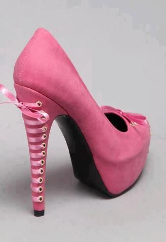 (via lovely shoes in baby pink corset heels)