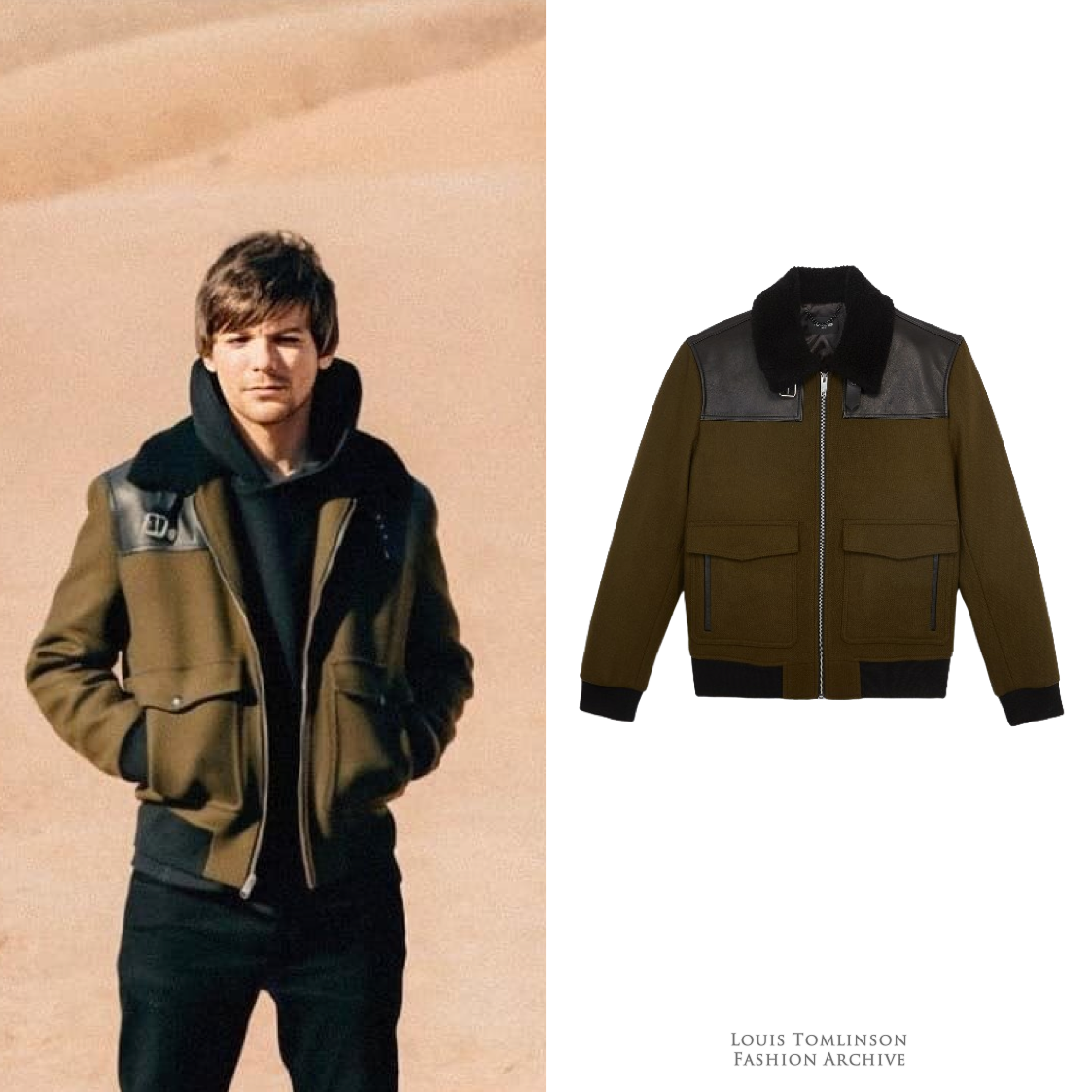 Street Walk Louis Tomlinson Brown Bomber Jacket - The Movie Fashion