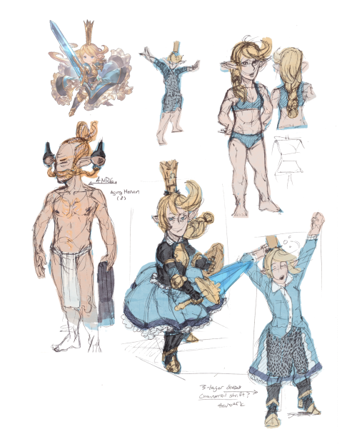 A re-work of Charlotta, from #granbluefantasy, with concept sketches&hellip; with Anre. Tried to go 