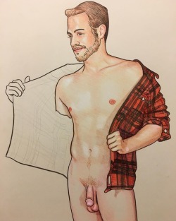 hoi-polloi:a work in progress of another non-instagram friend, Dom. I absolutely love plaid flannel, but it’s so time consuming to draw!  . . .http://matthewconwayartwork.bigcartel.com  . . . #newwork #mywork #matthewconway #art #drawing #illustration