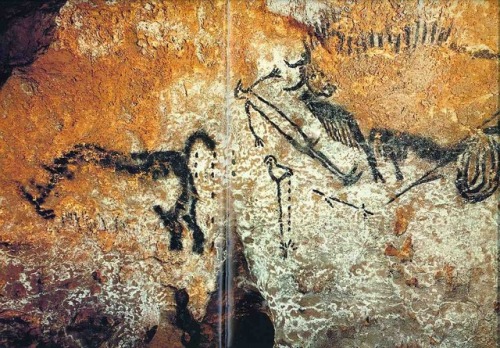 The Lascaux ShaftScene, depicting a dying man and several animals.  Recent researchsuggests it may c