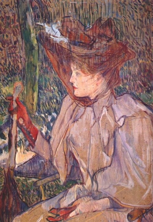 artist-lautrec: Woman with Gloves (Honorine Platzer), 1891, Henri de Toulouse-LautrecSize: 54x40 cmM