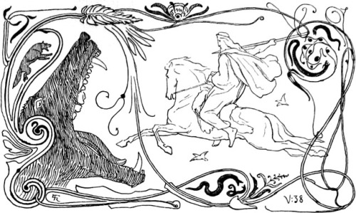 Odin and Fenrir by Lorenz Frølich