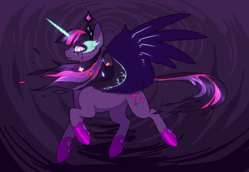 osteoh:this art is literally SO old (early 2018) but i liked it at the time and the edgy theories about evil twilight sparkle being around in g5 made me remember it