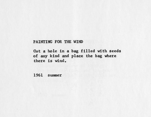 islayme:Yoko Ono, Painting For the Wind, 1961