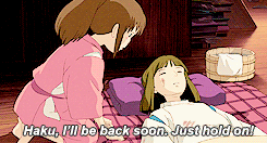 (3/5) Favorite Relationships » Chihiro &amp; HakuLin: “What’s going on?”Kamaji: “Something