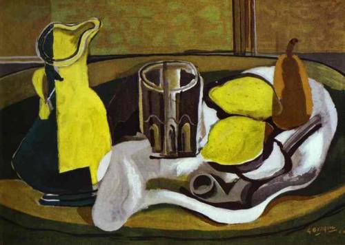 artist-braque: Lemons, 1929, Georges BraqueMedium: oil,canvas