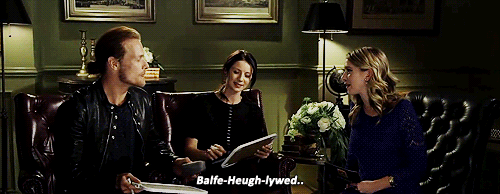 jamesandclairefraser:  Sam and Cait play the Balfe-Heugh-lywed game. 