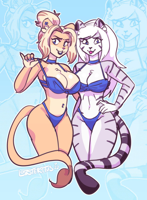 lobsteritus:  Gift art I made for Taggo of their two feline characters.Twitter | Newgrounds | Deviant Art | Tumblr  