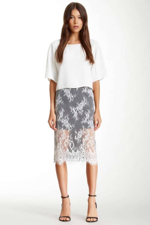 Beulah Hi-Lo Lace Front Skirt