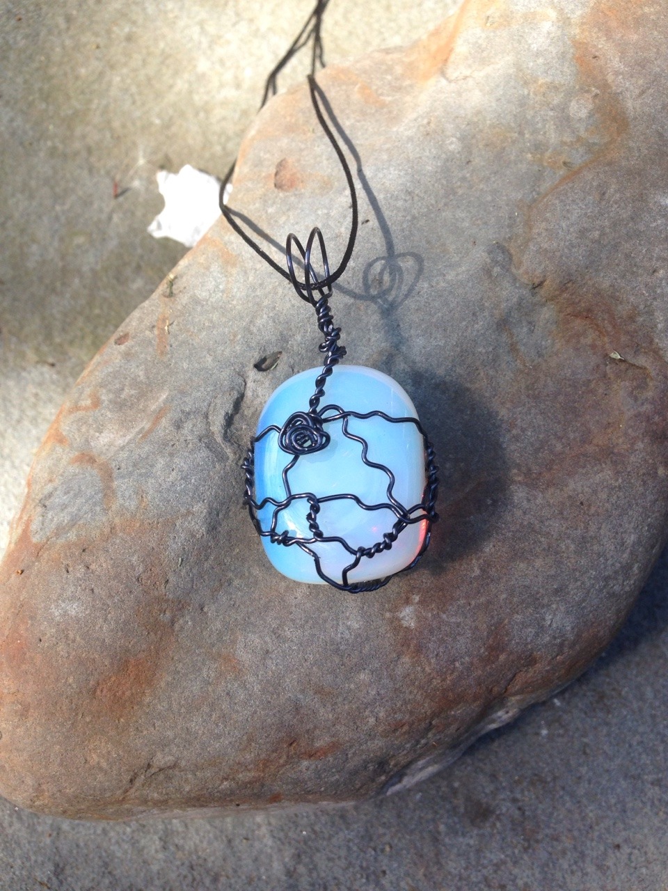 haileythearies:Fiery Opalite Pendant Necklace