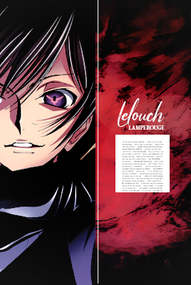 hanae-ichihara:✦ LELOUCH LAMPEROUGE ✦Happy Birthday for the pretty, lovely and creative @natsutakash