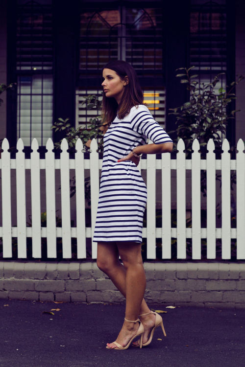 The Breton Stripe Dress | My Style stiletto heel, sandals from HeelsFetishism