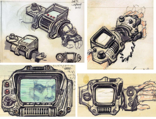 thegamerinallofus:Fallout pip-boy concept art