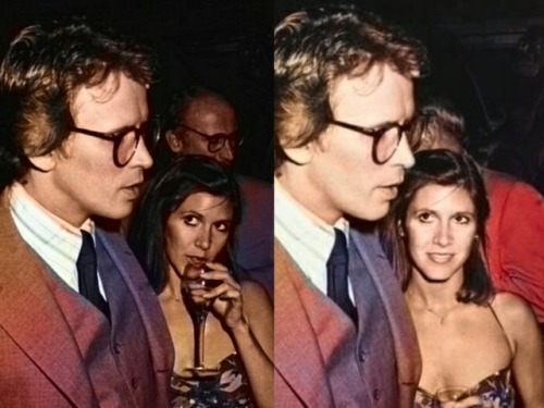 Carrie Fisher and Peter Weller, 1980. The two remained friends for decades, and Carrie attended Pete