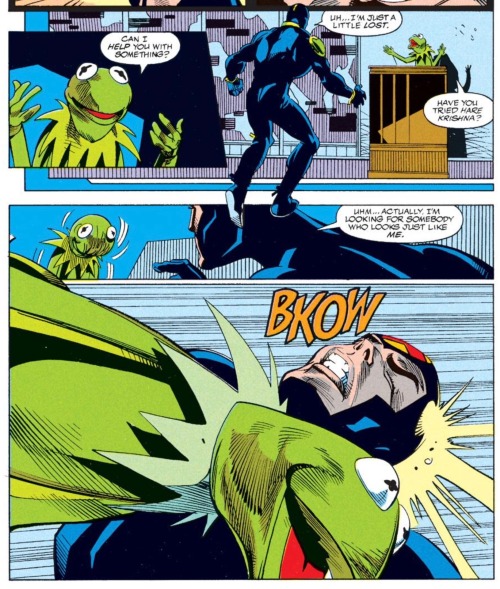 allofthemarvels:Kermit vs. Madrox, long before Disney owned both of ‘em.