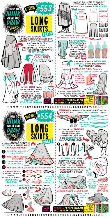 etheringtonbrothers:BRAND NEW TUTORIAL! LONG SKIRTS! I’m posting a BRAND NEW 2-PART How to THINK tut