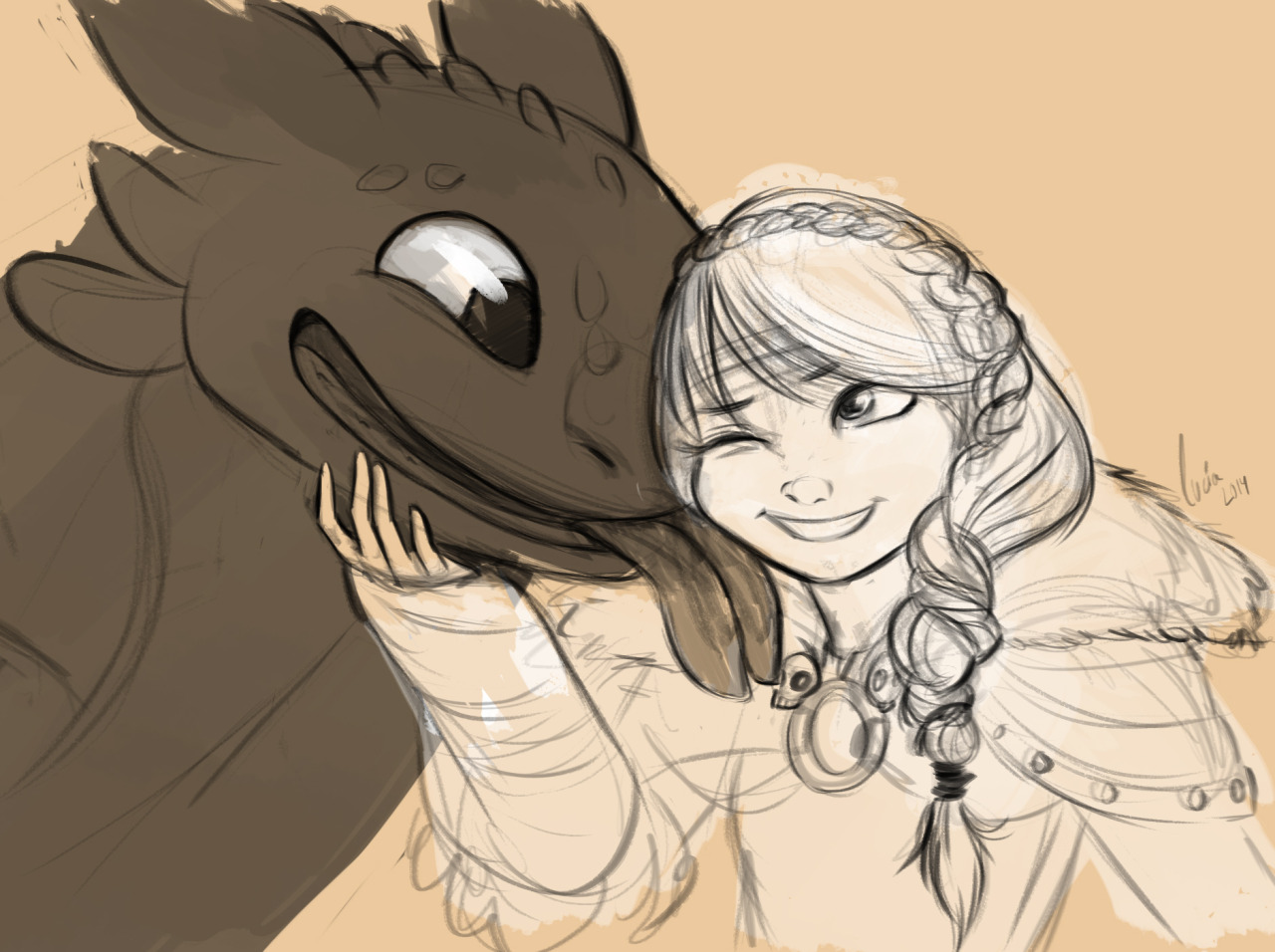 Astrid and toothless