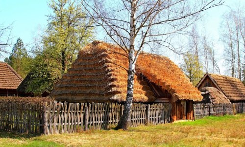 lamus-dworski:Old types of strzechy (Polish for thatched roofs) in the open-air Museum of Folk Cultu