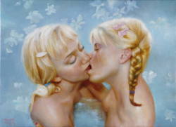 artbeautypaintings:   Narcissus: first kiss - Rose Freymuth-Frazier