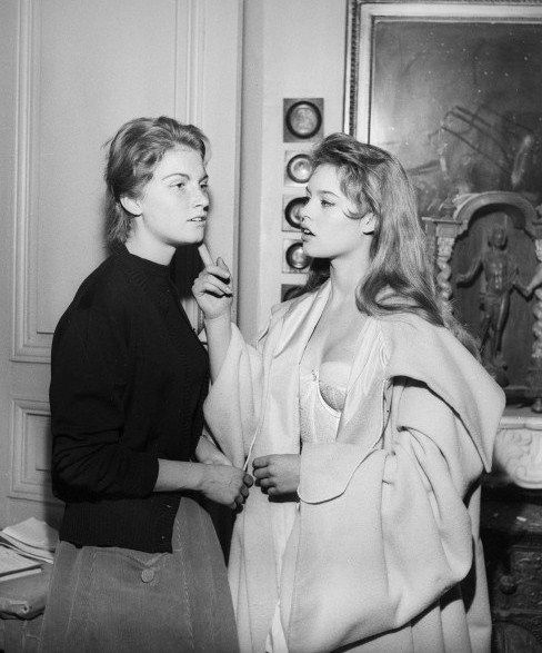 Brigitte Bardot & her sister Mijanou Bardot, 1950