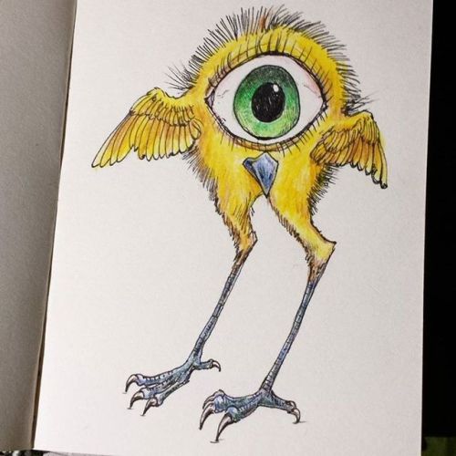 A lil #tallbird from #dontstarve . Weird floofy #monster that&rsquo;s oddly relaxing to draw. I imp