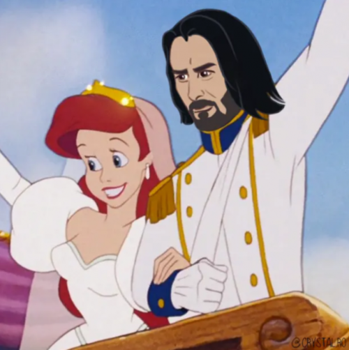 unhallowedarts:recommend:Artist Turns Keanu Reeves Into All Your Favorite Disney Princesi don’