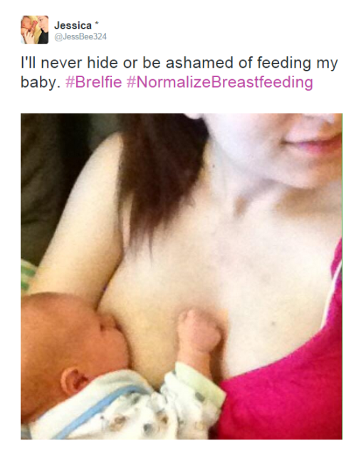 thetenderpassion:  Moms Post #Brelfies In Response To Critic Who Called Breastfeeding Photos “Naked Exhibitionism” 