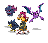 felt like fucking around and i made some sprite edits of me and my friends as pokemon trainers! top 