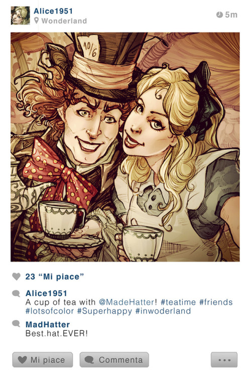 comerviajaramar:  ¿Y si los personajes de Disney utilizaran Instagram? Así lo imagina la ilustradora Simona Bonafini