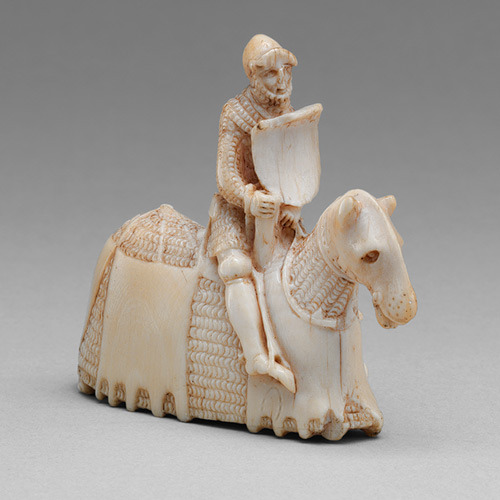 the-wicked-knight:Chess piece (knight), ca. 1350–60, western European (perhaps English,Ivor, MET.Onc