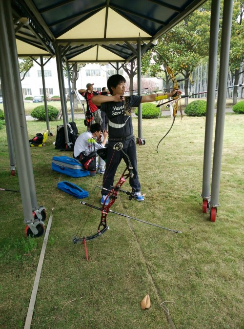 The time to outdoor. Our club in shanghai archery center.