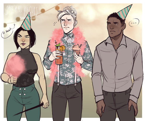 mishalecterart:the one where Harry crashes Draco’s Birthday lolHappy belated Birthday, Draco!inspire