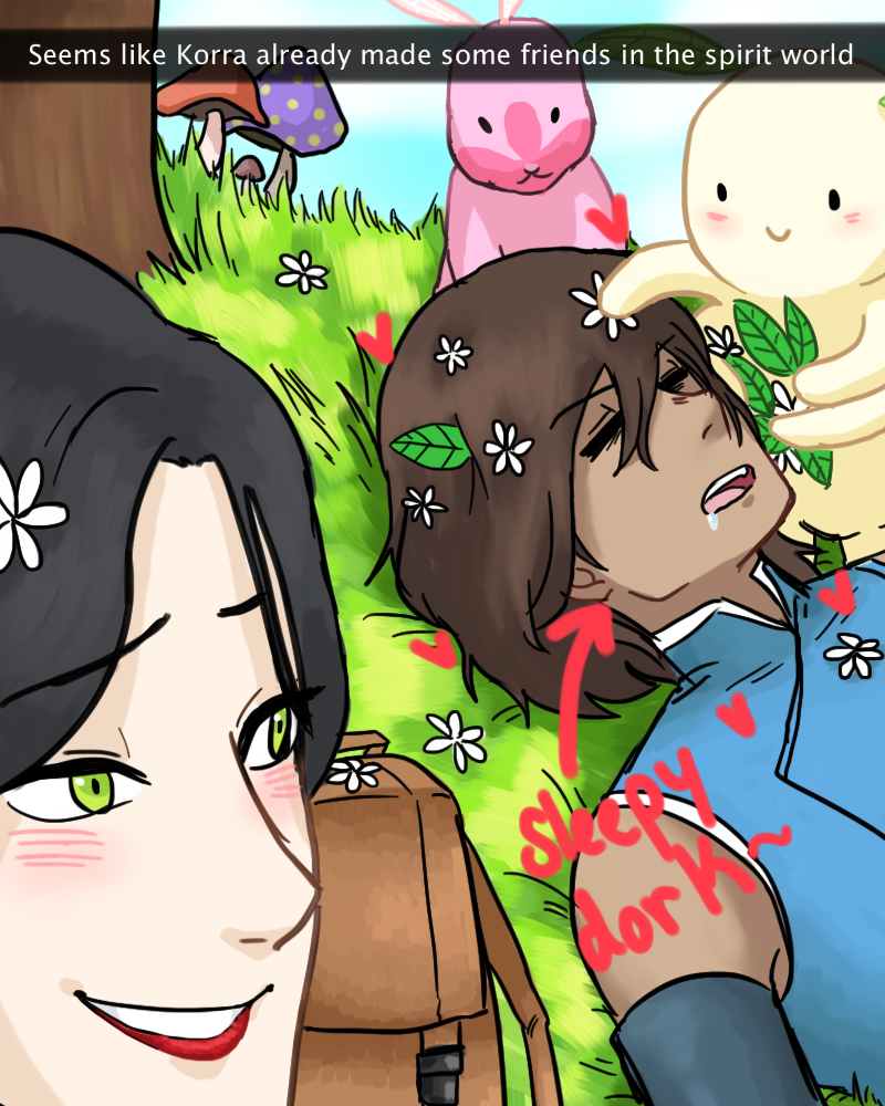 dragonclaws123:I did some korrasami snap chat pics today (based off from beroberos