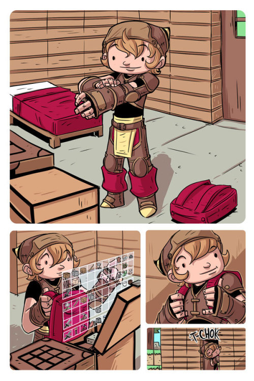 overomega:  darkoverord:  ampvee:  gameplate:  Minecraft comic series by  Alexander Diochon  This is a really cool take on how Minecraft would work ‘realistically’. Love it!  Hooooooooooooooooooooly fuck that’s awesome.  Literally the best interpretation