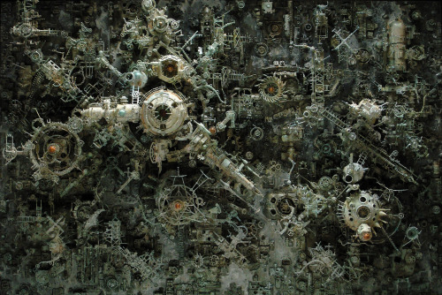 artchipel:  Kris Kuksi (b.1973, USA) Kris Kuksi garners recognition and acclaim for the intricate sculptures that result from his unique and meticulous technique. A process that requires countless hours to assemble, collect, manipulate, cut, and re-shape